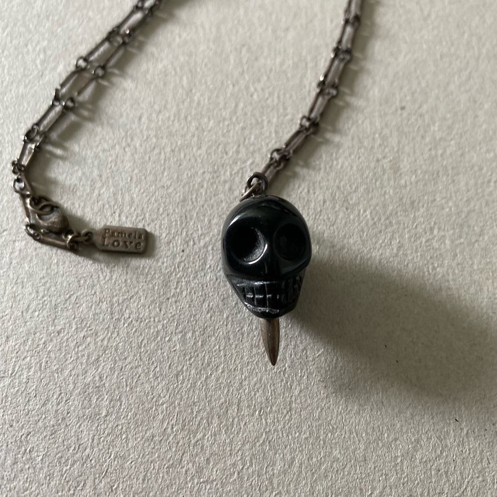 Pamela Love Onyx Skull necklace